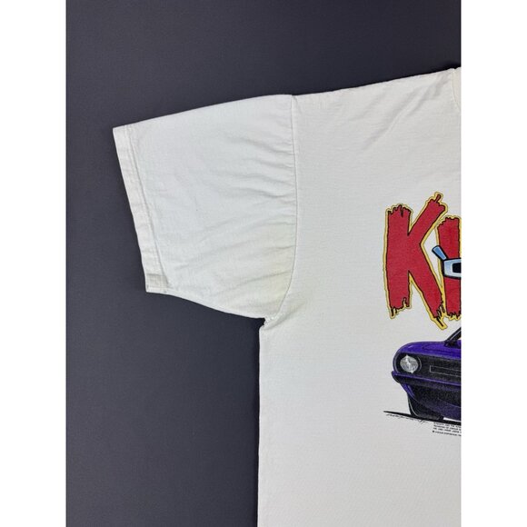 Rare Vintage 1996 90s Killer Cuda Chrysler Plymouth Barracuda Car Racing Art Tee - Picture 5 of 9